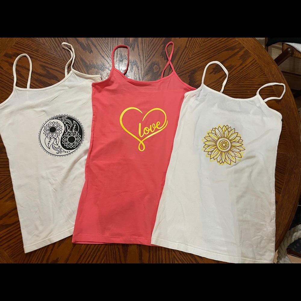 Spaghetti strap tank top size small (all 3)